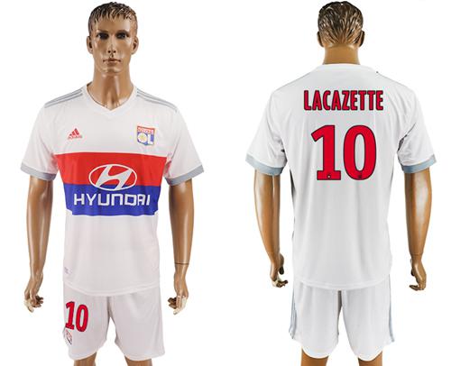 Lyon #10 Lacazette Home Soccer Club Jersey